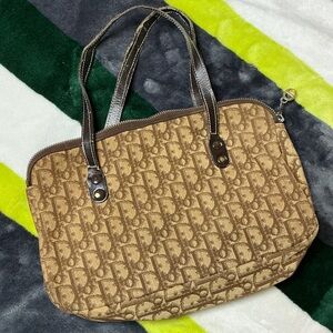 Vintage Christian Dior Brown Monogram Trotter Bag